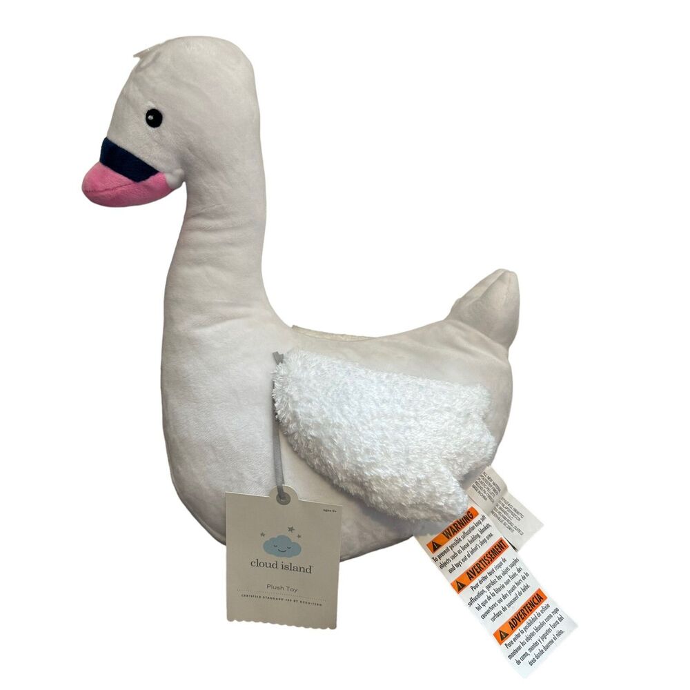 Cloud Island Plush Toy Swan Duck White Stuffed Nursery Decoration Baby Kids NWT - Picture 5 of 9